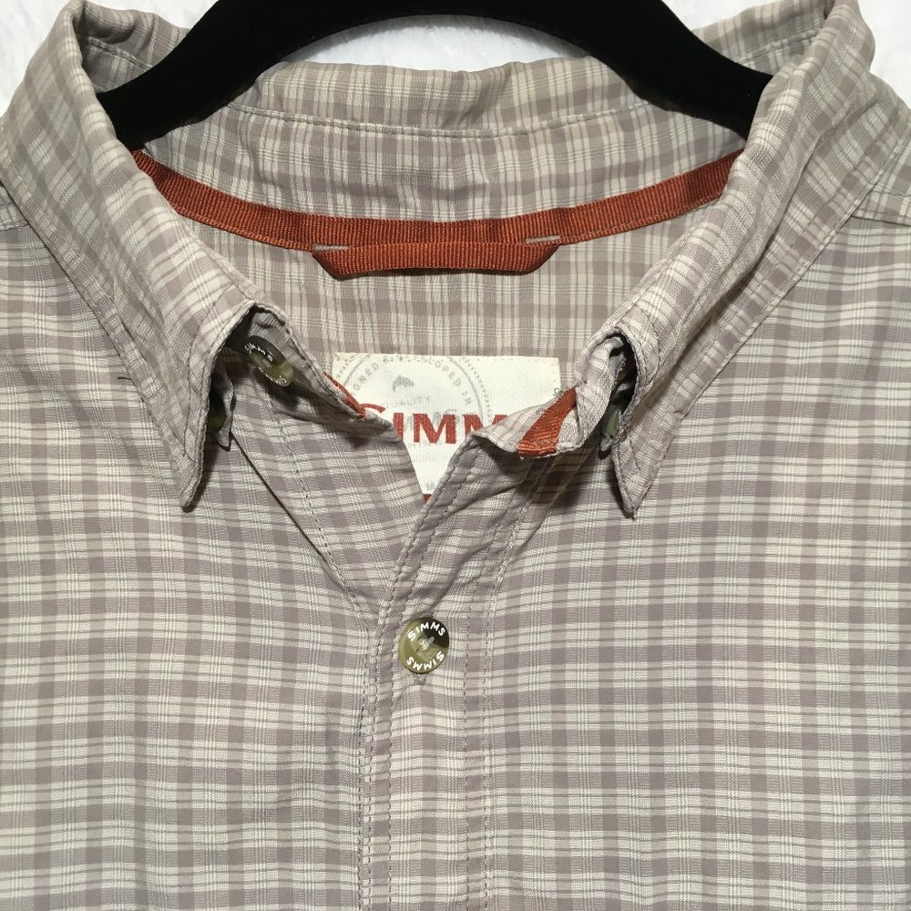 Simms Short Sleeve Button Up Long Tail New - image 2